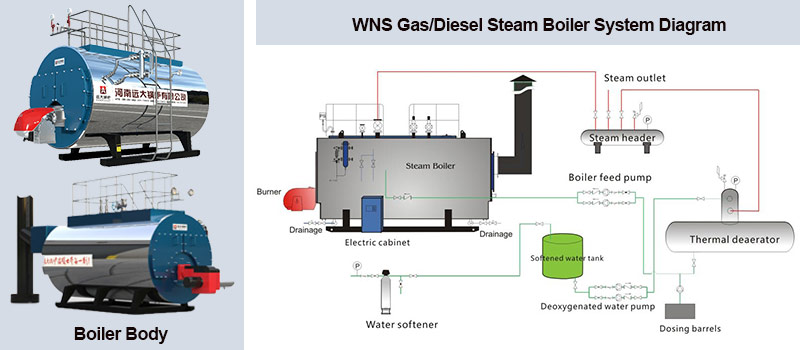 WNS gas diesel boiler