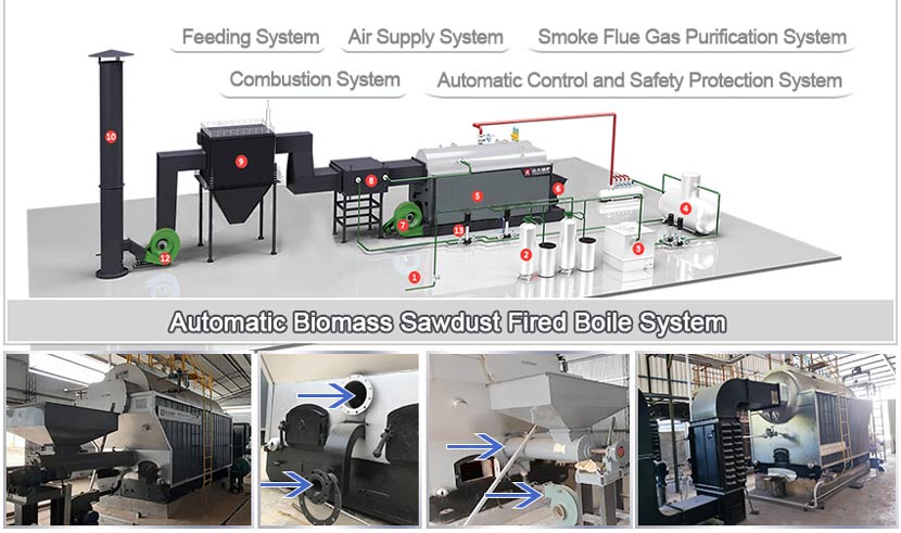 biomass sawdust steam boiler,sawdust hot water boiler,industrial boiler