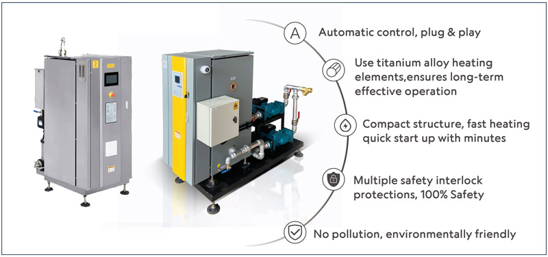 vertical electric steam generator boiler