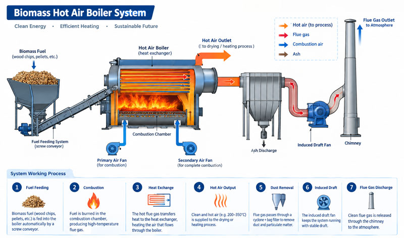 biomass hot air furnace system,industrial hot air heater,biomass heater