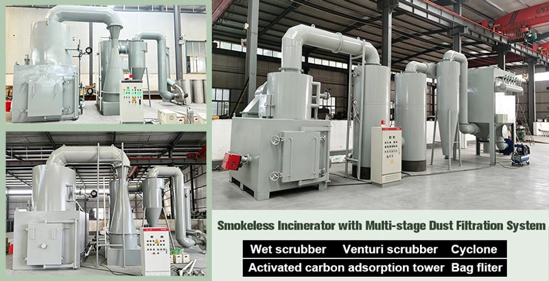 incinerator with filter system,smokeless incinerator,no pollution incinerator