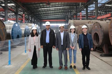 welcome Nigeria customer came to visit Yuanda boiler factory