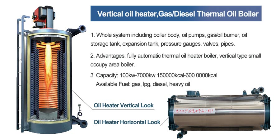 vertical gas thermal oil boiler