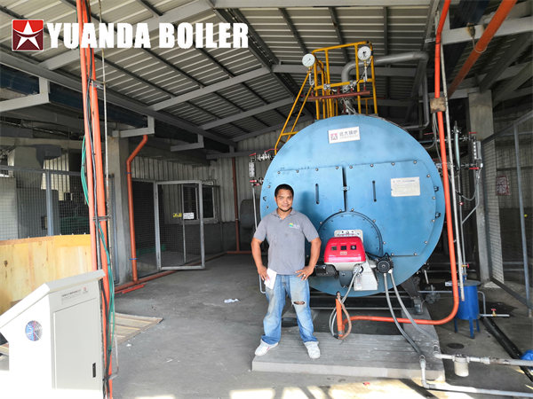 Philippines Feed Mill Use 3Ton Diesel Steam Boiler High Thermal Efficiency