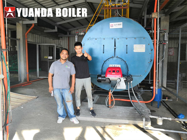 Philippines Feed Mill Use 3Ton Diesel Steam Boiler High Thermal Efficiency