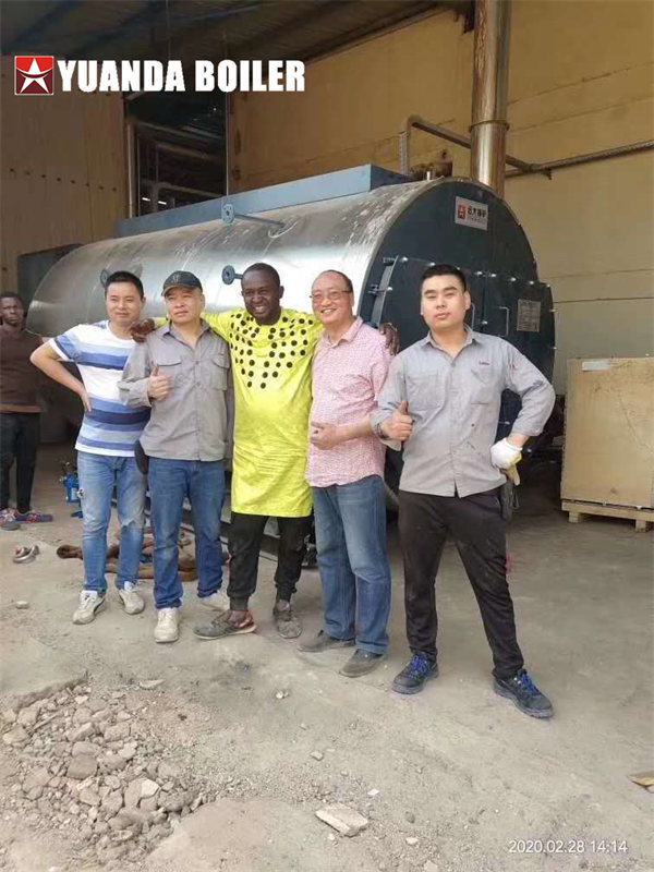 Burkina Faso 2Ton Heavy Oil Burner Boiler Running