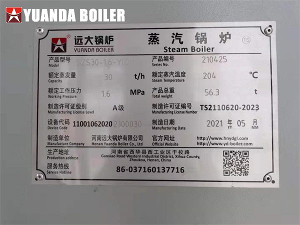 Industrial Gas Fired Boiler 30ton/hr Steam Boiler For Battery Industry