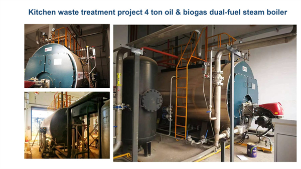 4Ton Dual Fuel Oil and Biogas Boiler For Food Factory