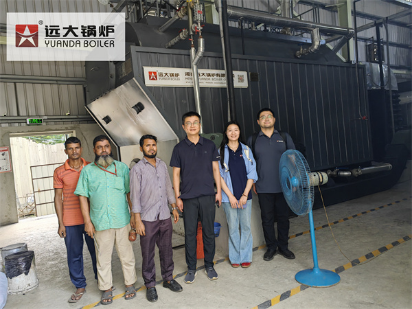 Yuanda Team Business Trip In Bangladesh, Visite Client 6 Ton Wood Biomass Boiler Running Well