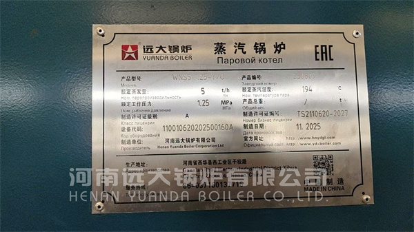 Проект газопарового котла мощностью 5 тонн для российского пищевого завода